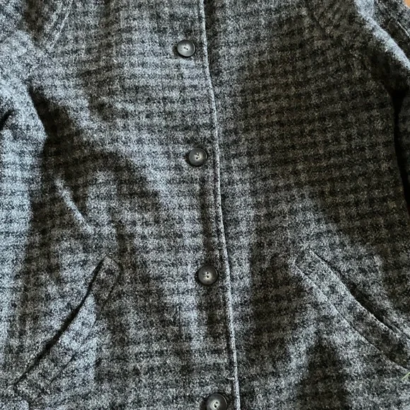RARE LLbean long wool tweed coat M - Picture 3 of 6